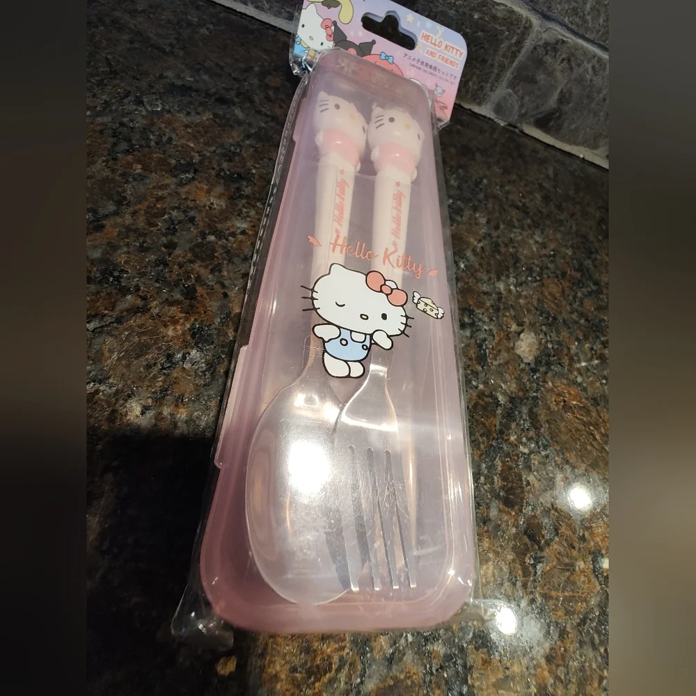 Hello Kitty Pink Cutlery Travel Set